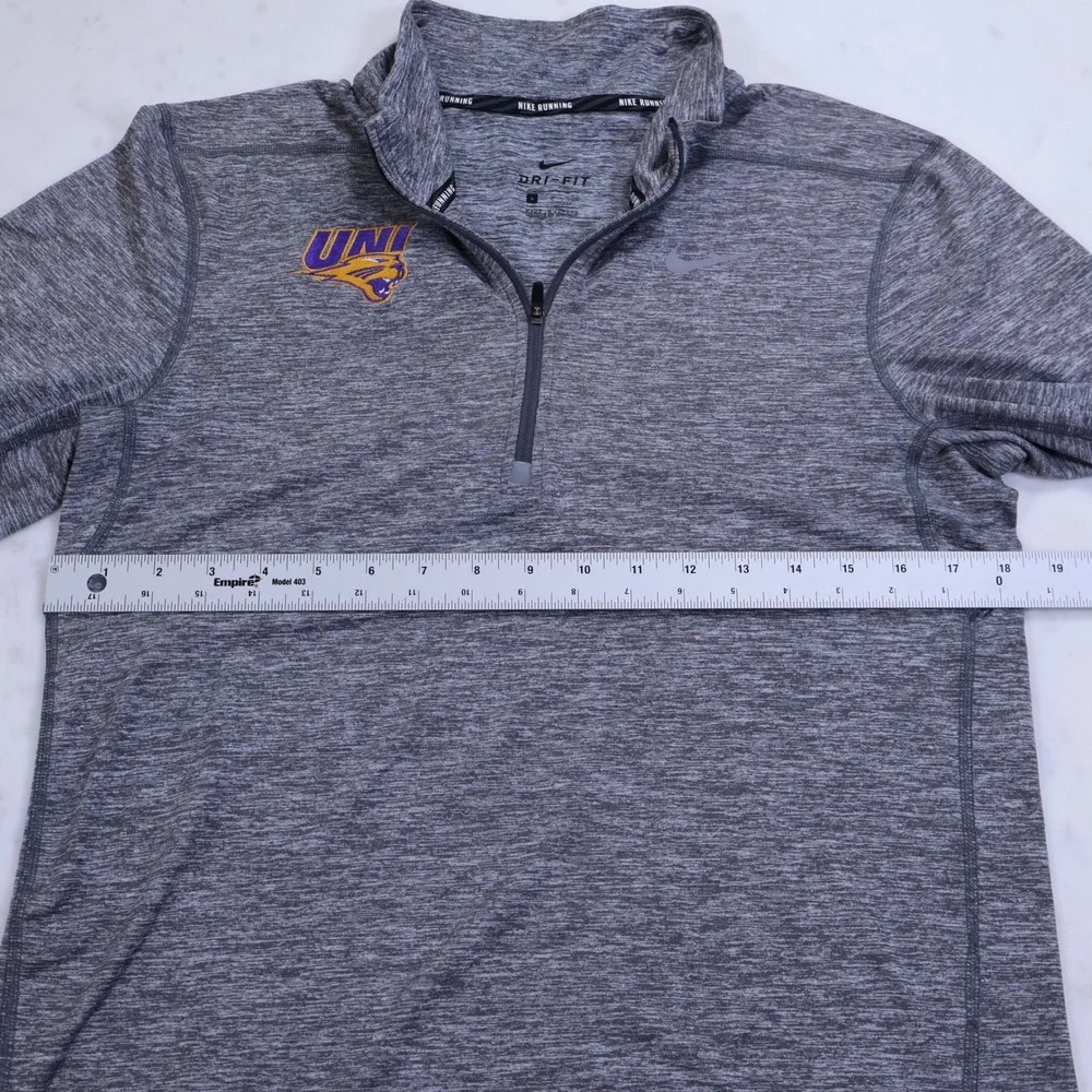 Nike Running UNI Panthers Dri-FIT‎ Quarter Zip Grey Heathered Top Womens Small